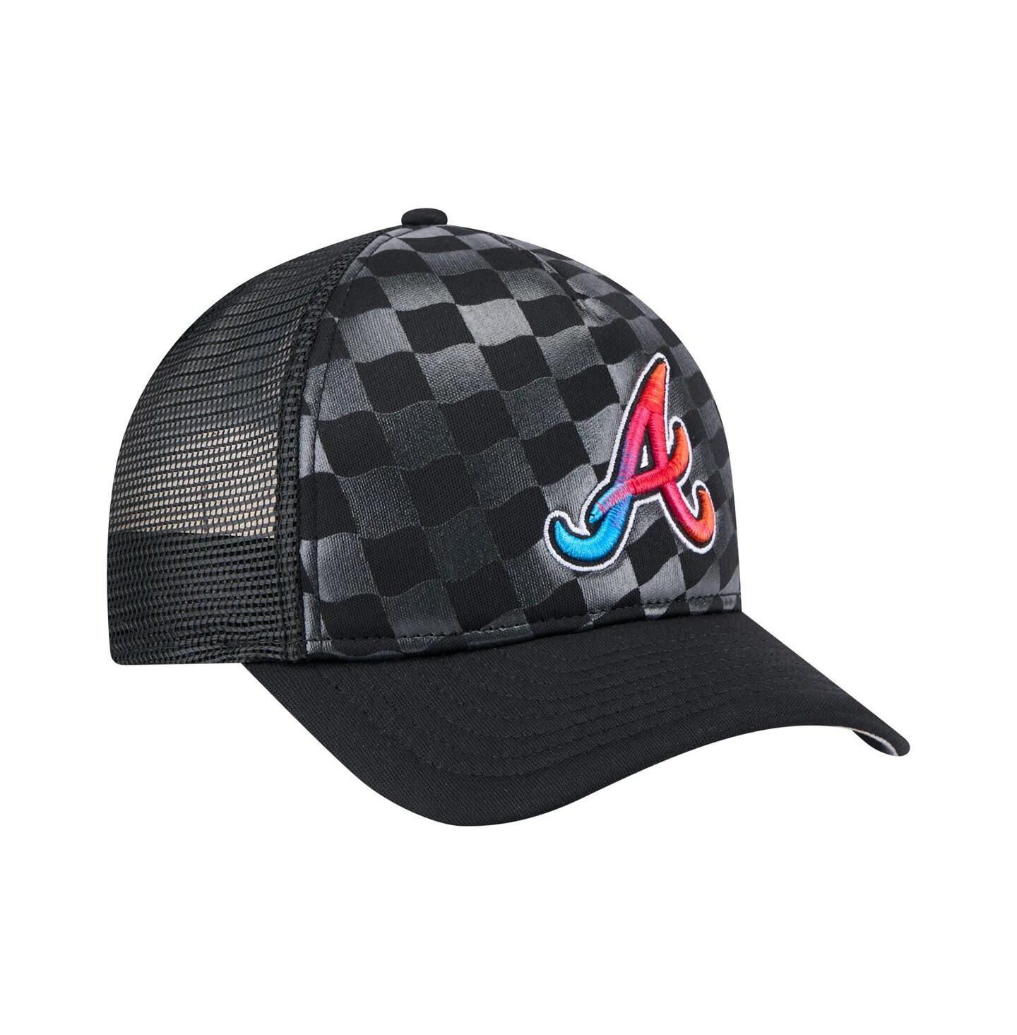 Мужская кепка New Era Black Atlanta Braves Gradient 9FORTY A-Frame M-Crown Trucker Adjustable Hat — фото 4