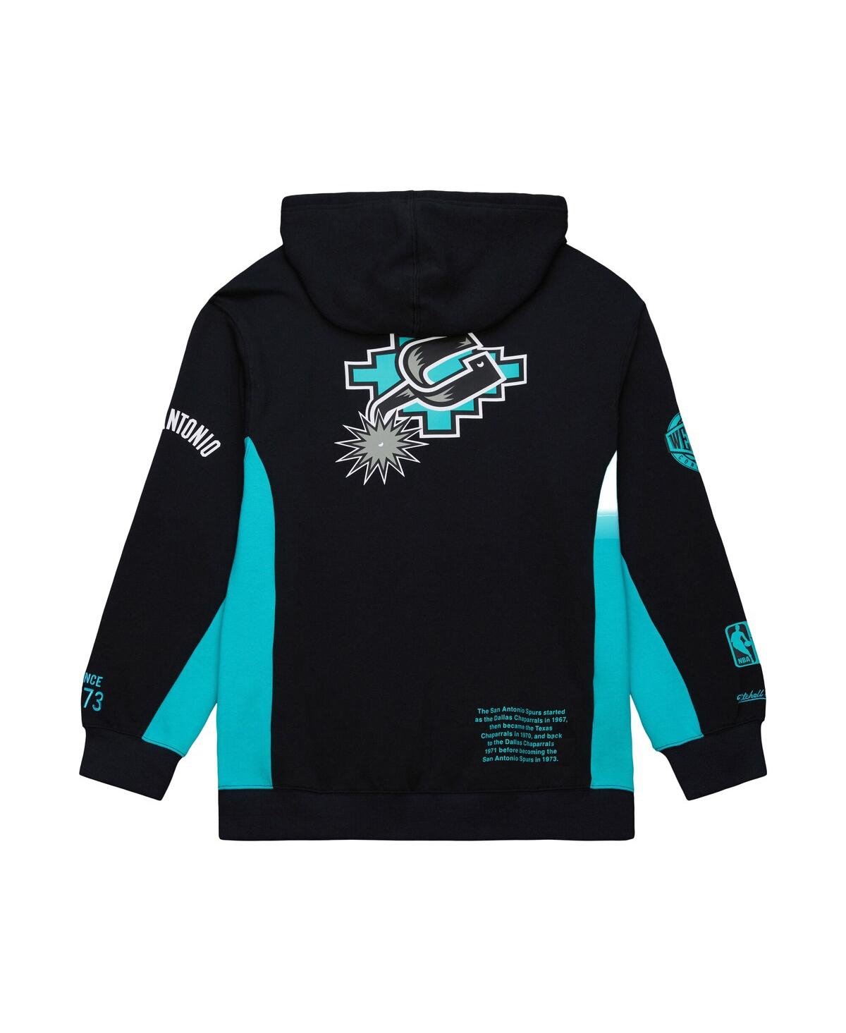 Mitchell & Ness Men's Black San Antonio Spurs Hardwood Classics Team Origins Fleece Pullover Hoodie In Black