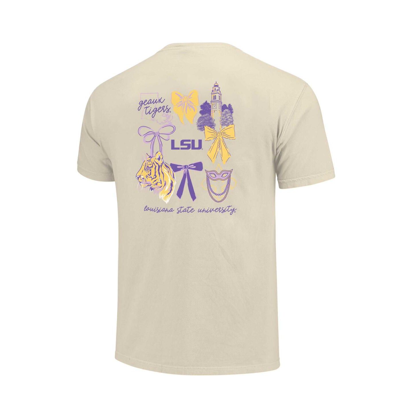 Женская футболка Comfort Colors Natural LSU Tigers Coquette — фото 2
