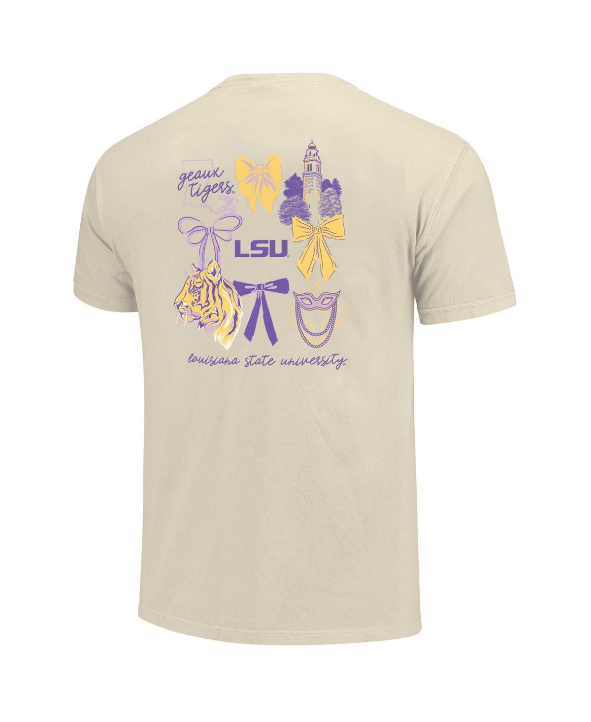 Comfort Colors Women's Natural Lsu Tigers Coquette T-shirt In Natural