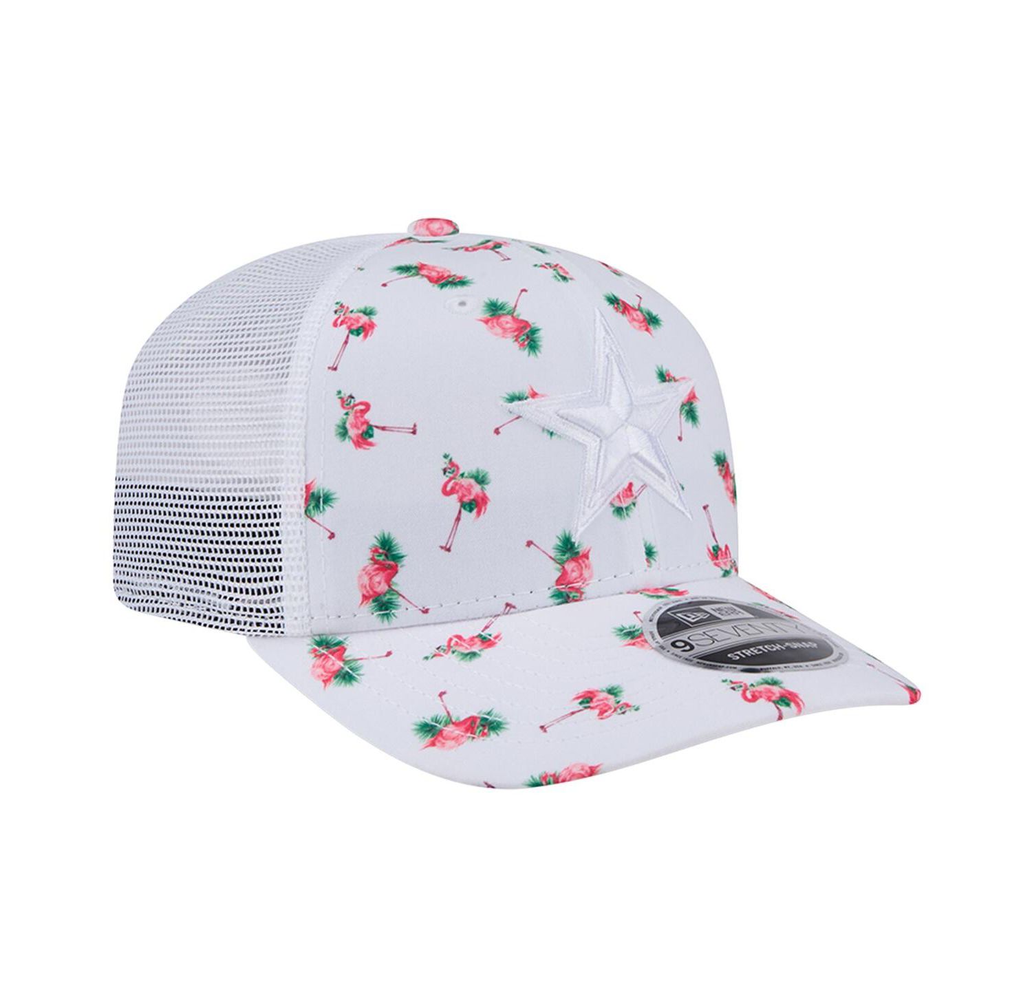 Men's White Dallas Cowboys Adventure Flamingo Pattern 9SEVENTY Stretch-Snap Hat