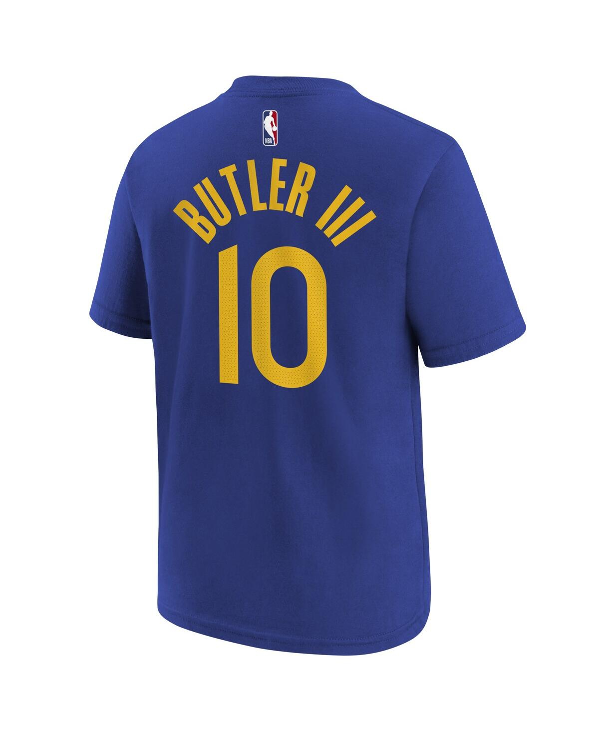 Nike Big Boys And Girls Jimmy Butler Iii Royal Golden State Warriors Icon Edition Name Number T-shirt In Royal