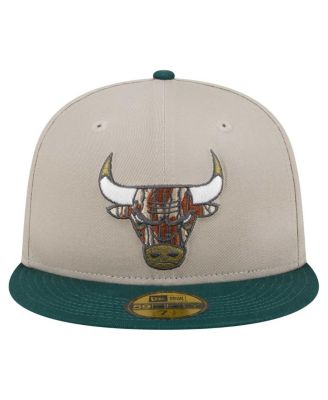 Men's Natural/Hunter Green Chicago Bulls Lifestyle Tree Bark 59FIFTY Fitted Hat