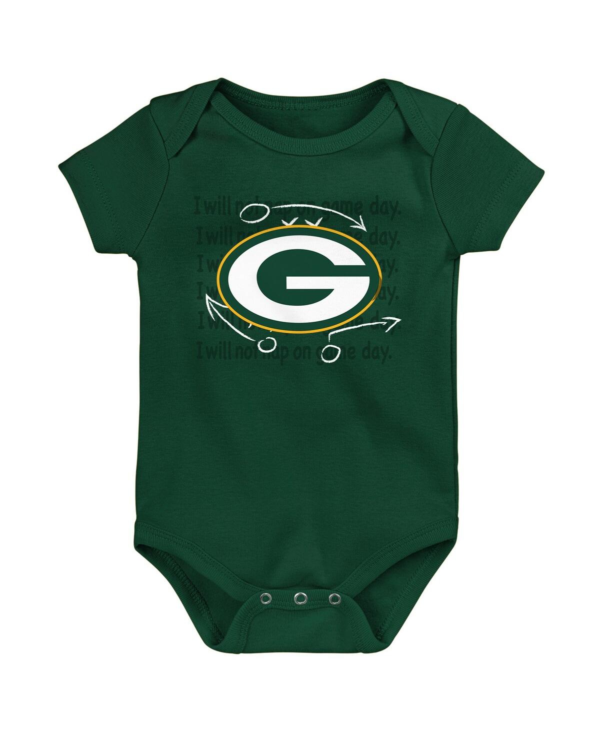 Outerstuff Baby Boys And Girls Green Bay Packers Team Starter Bodysuit Set 3-pack In Green