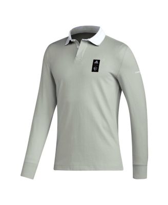 Men's 2023 Player Gray Sporting Kansas City Travel Long Sleeve Polo Shirt
