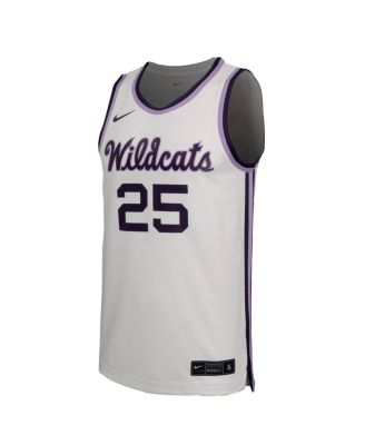 Men's White Kansas State Wildcats 25 Retro Replica Basketball Jersey