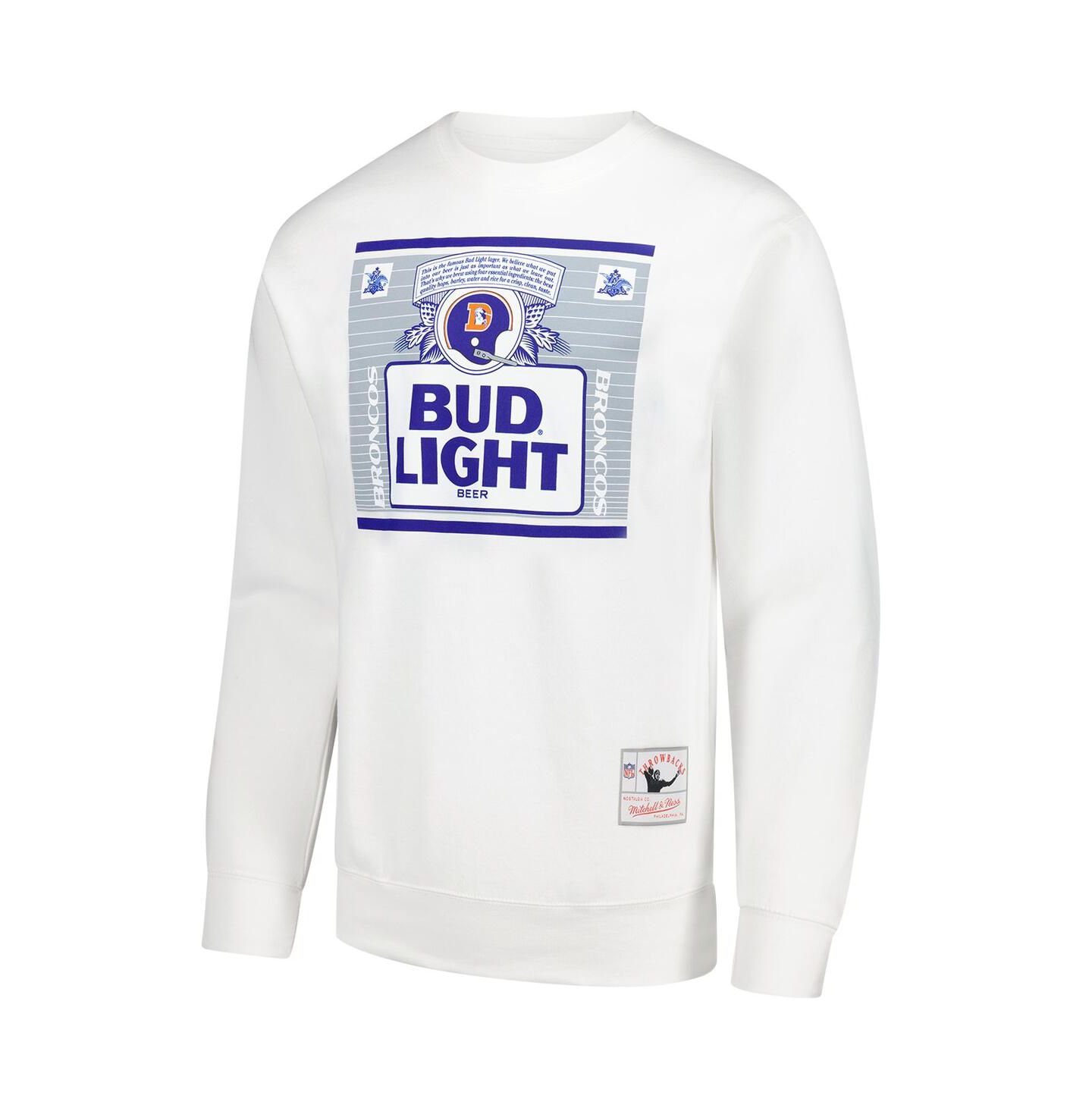 Мужская толстовка Mitchell & Ness x Bud Light White Denver Broncos The Crest Pullover — фото 3