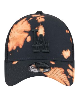 Men's&nbsp;Black Los Angeles Dodgers Bleached A-Frame 9FORTY Adjustable Hat