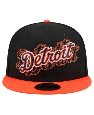 Men's Black Detroit Tigers Shadow Stitch 59FIFTY Hat