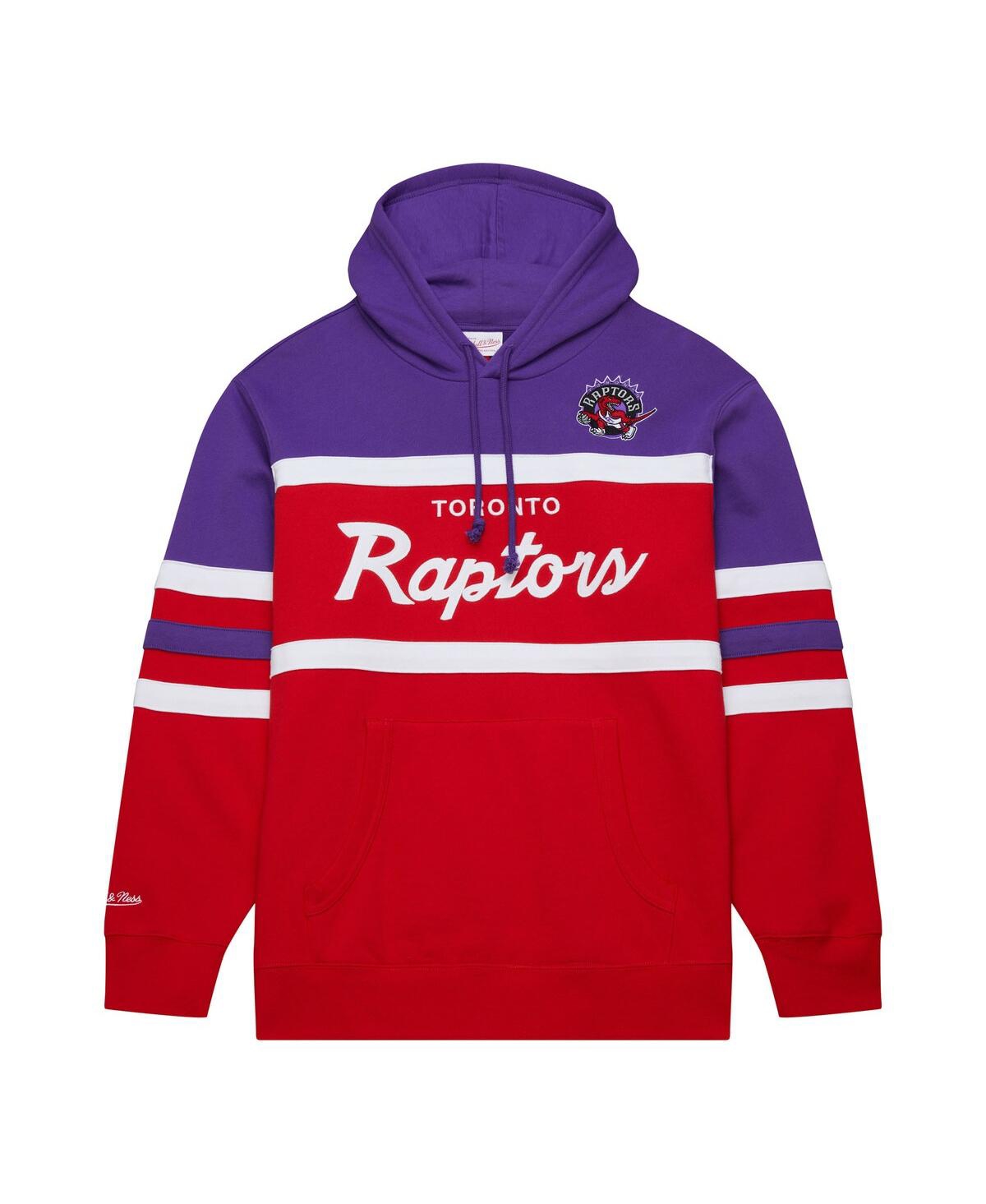 Mitchell & Ness Men's Red/purple Toronto Raptors Head Coach Pullover Hoodie In Red,purple