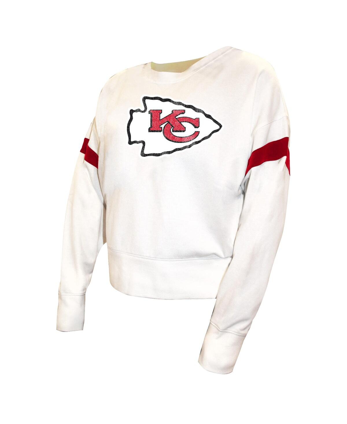 Fanatics Women's White Kansas City Chiefs Plus Size Fleece Pullover Sweatshirt In White