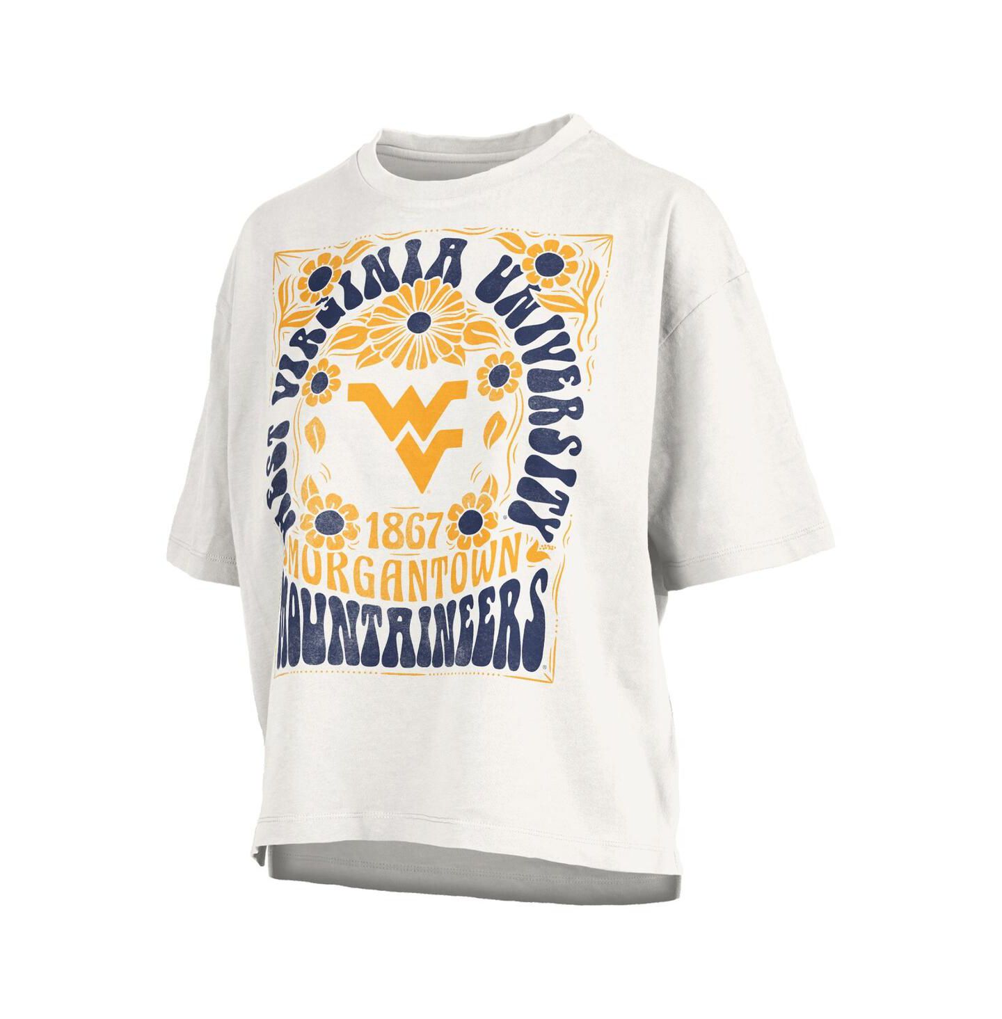 Женская футболка Pressbox White West Virginia Mountaineers Harmony Oversized — фото 3