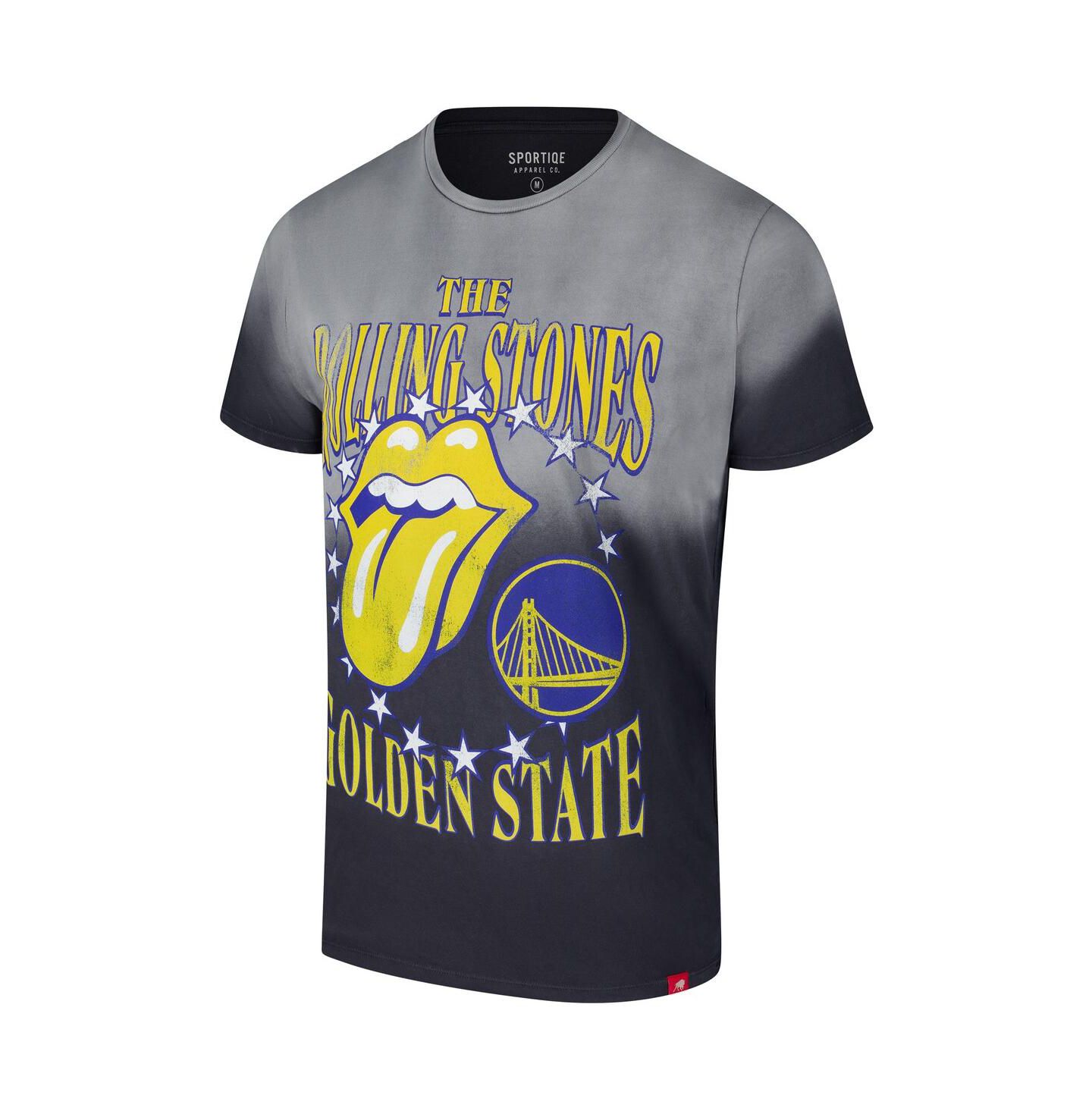 Футболка Sportiqe Gray Rolling Stones x Golden State Warriors Bingham Collab — фото 3