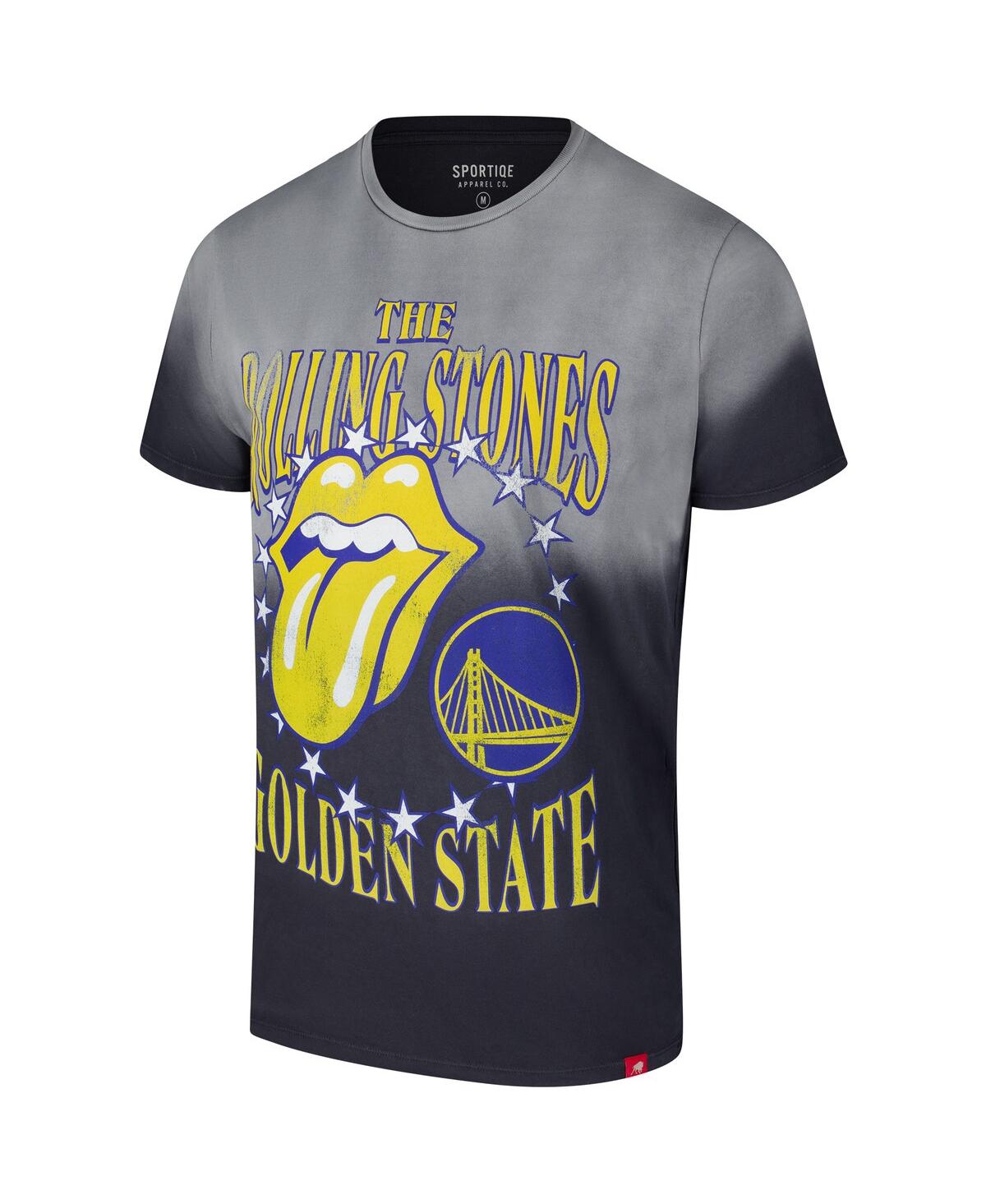 Sportiqe Men's And Women's Gray Rolling Stones X Golden State Warriors Bingham Collab T-shirt In Gray