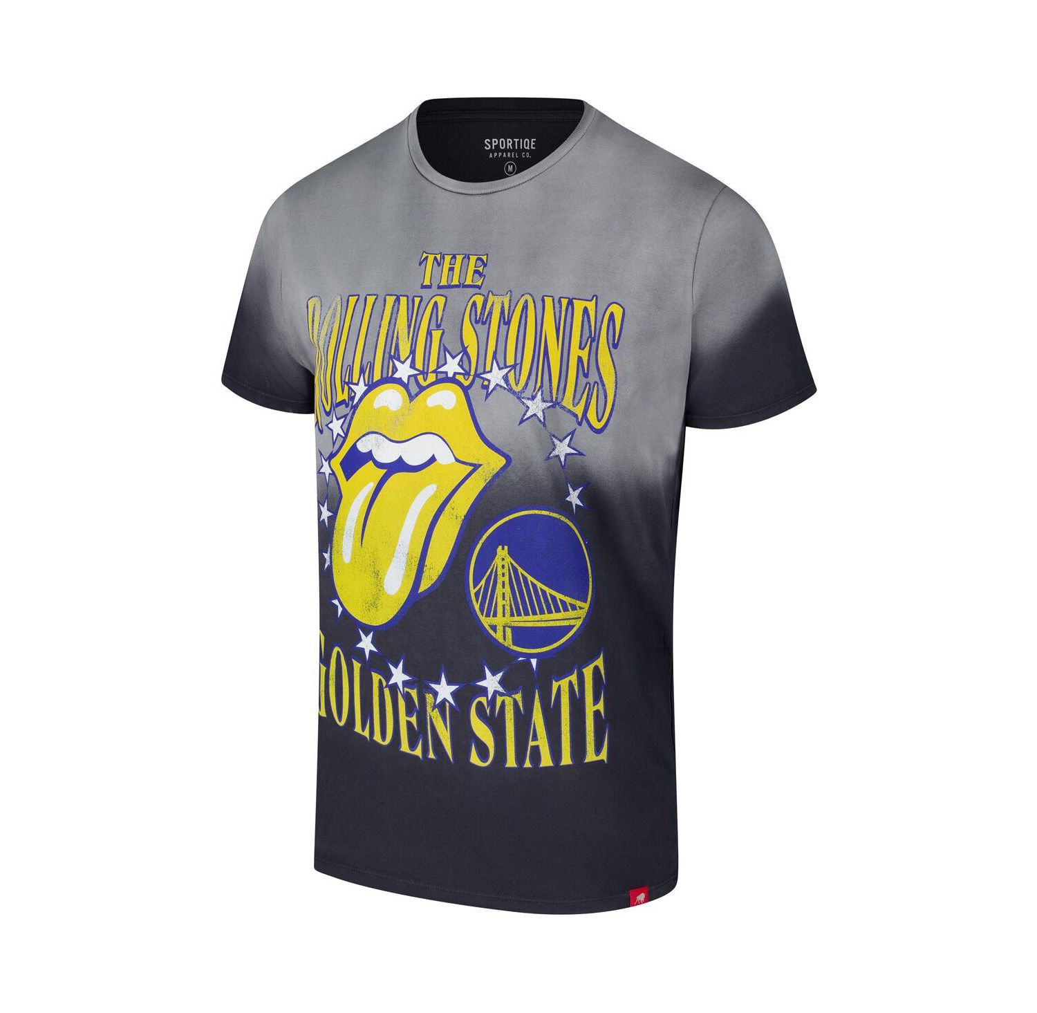 Men's and Women's Gray Rolling Stones x Golden State Warriors Bingham Collab T-Shirt
