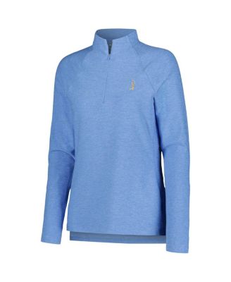 Women's Light Blue THE PLAYERS Melange Raglan Perth Quarter-Zip Top