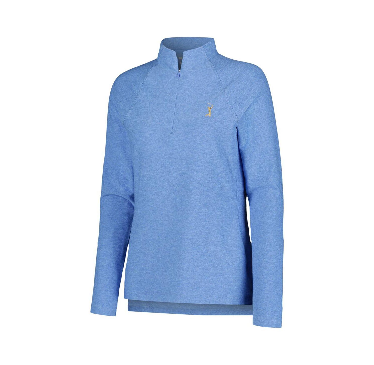 Women's Light Blue THE PLAYERS Melange Raglan Perth Quarter-Zip Top