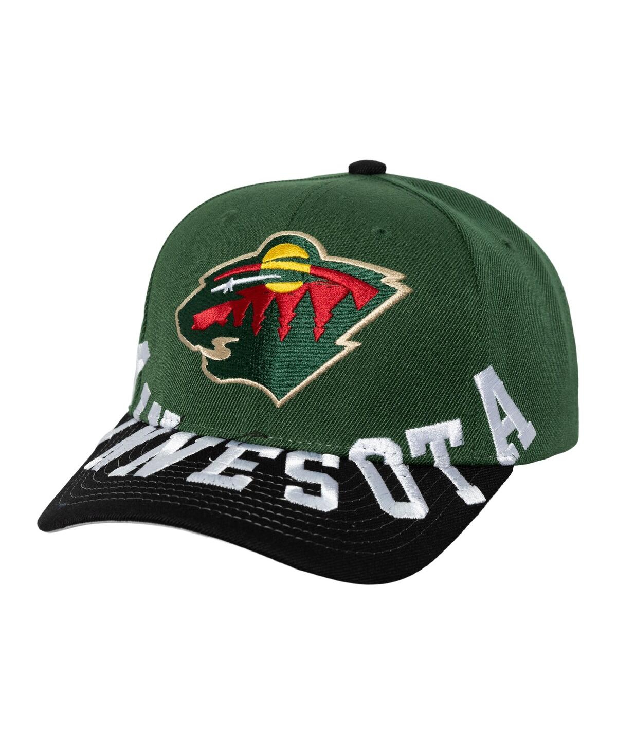 Men's Green/Black Minnesota Wild Under Arch Two-Tone Pro Crown Snapback Hat - Green, Black