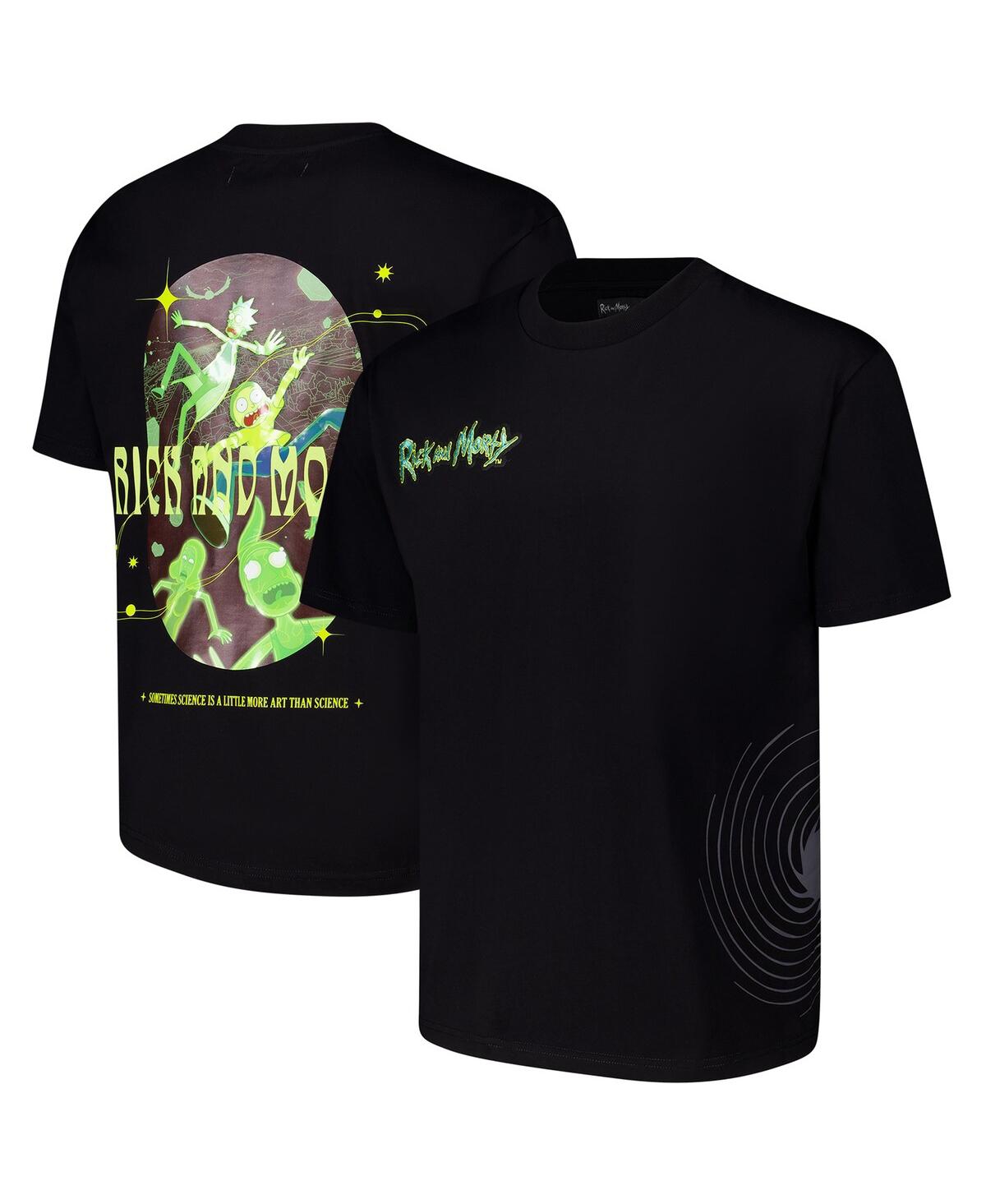 Freeze Max Men's Black Rick And Morty Art And Science Loose Fit T-shirt In Black