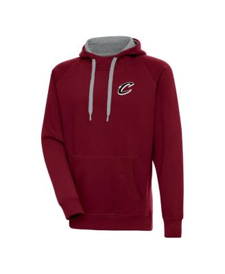 Antigua - Wine Cleveland Cavaliers Metallic Logo Victory Raglan Pullover Hoodie