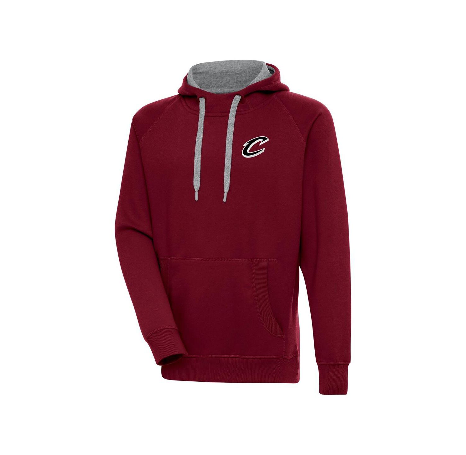 Men's Wine Cleveland Cavaliers Metallic Logo Victory Raglan Pullover Hoodie