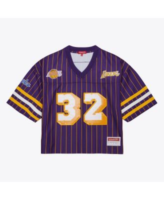 Mitchell & Ness - Women's x DANNIJO Magic Johnson Purple Los Angeles Lakers Cropped Football Fashion Jersey