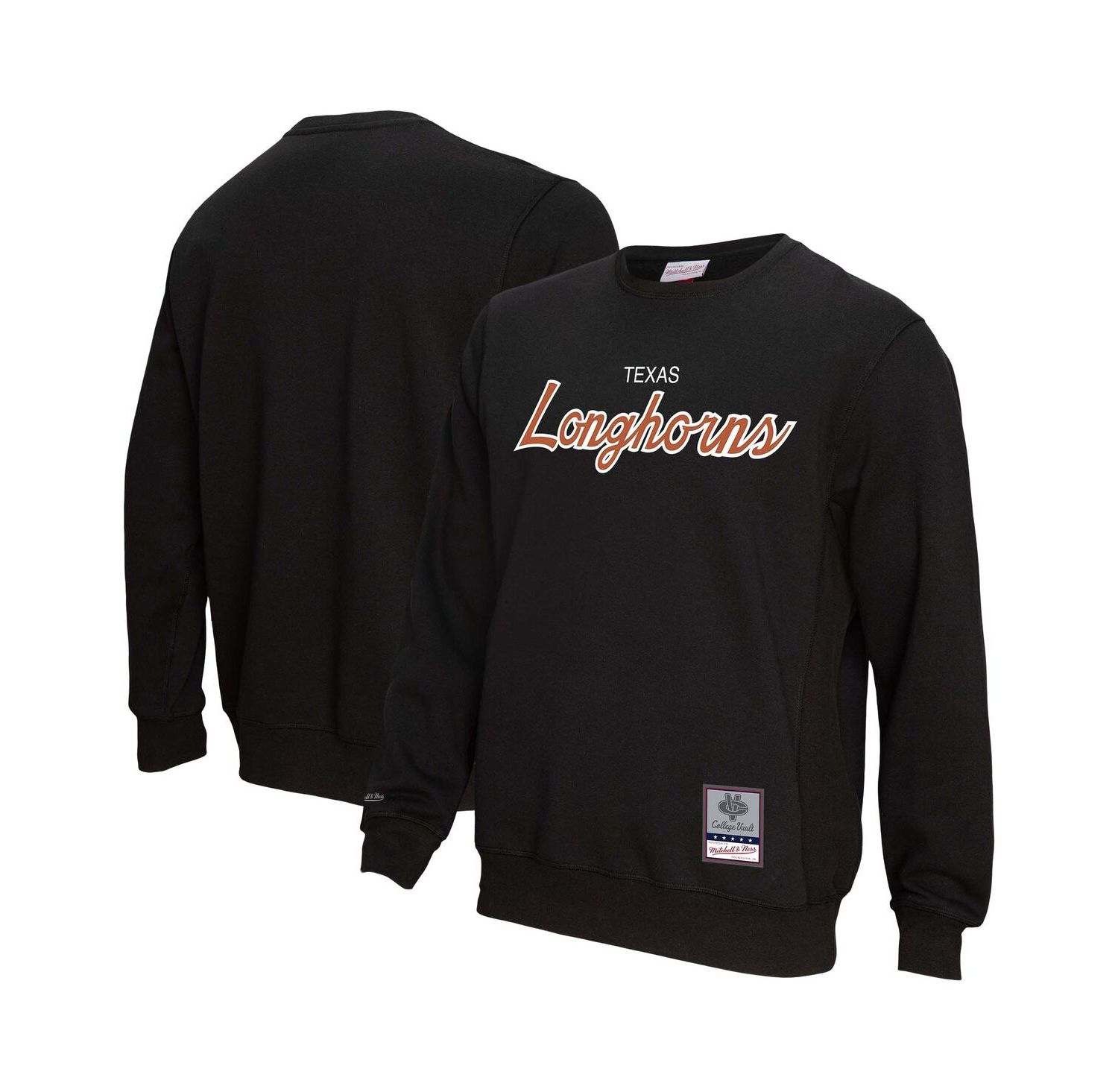 Men's Black Texas Longhorns Elite Script Pullover Sweatshirt