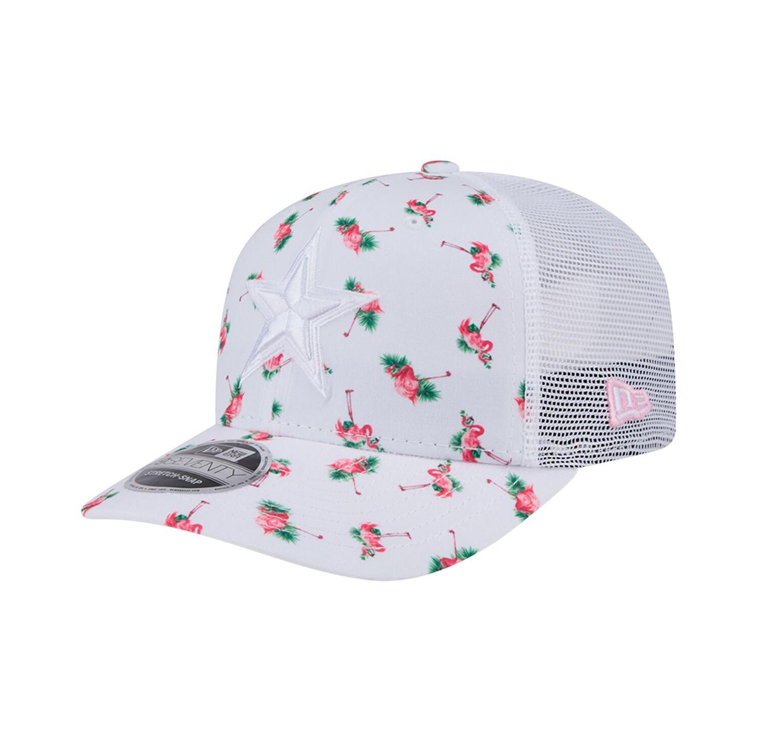 Men's White Dallas Cowboys Adventure Flamingo Pattern 9SEVENTY Stretch-Snap Hat