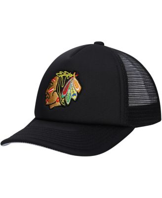 Mitchell & Ness - Big Boys and Girls  Black Chicago Blackhawks Core Trucker Adjustable Hat
