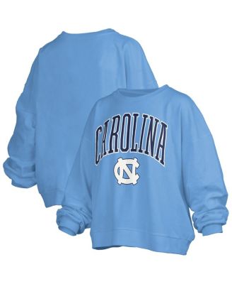 Pressbox - Women's  Carolina Blue North Carolina Tar Heels Janise Arch Over Logo Waist Length Oversized Pullover Sweatshirt