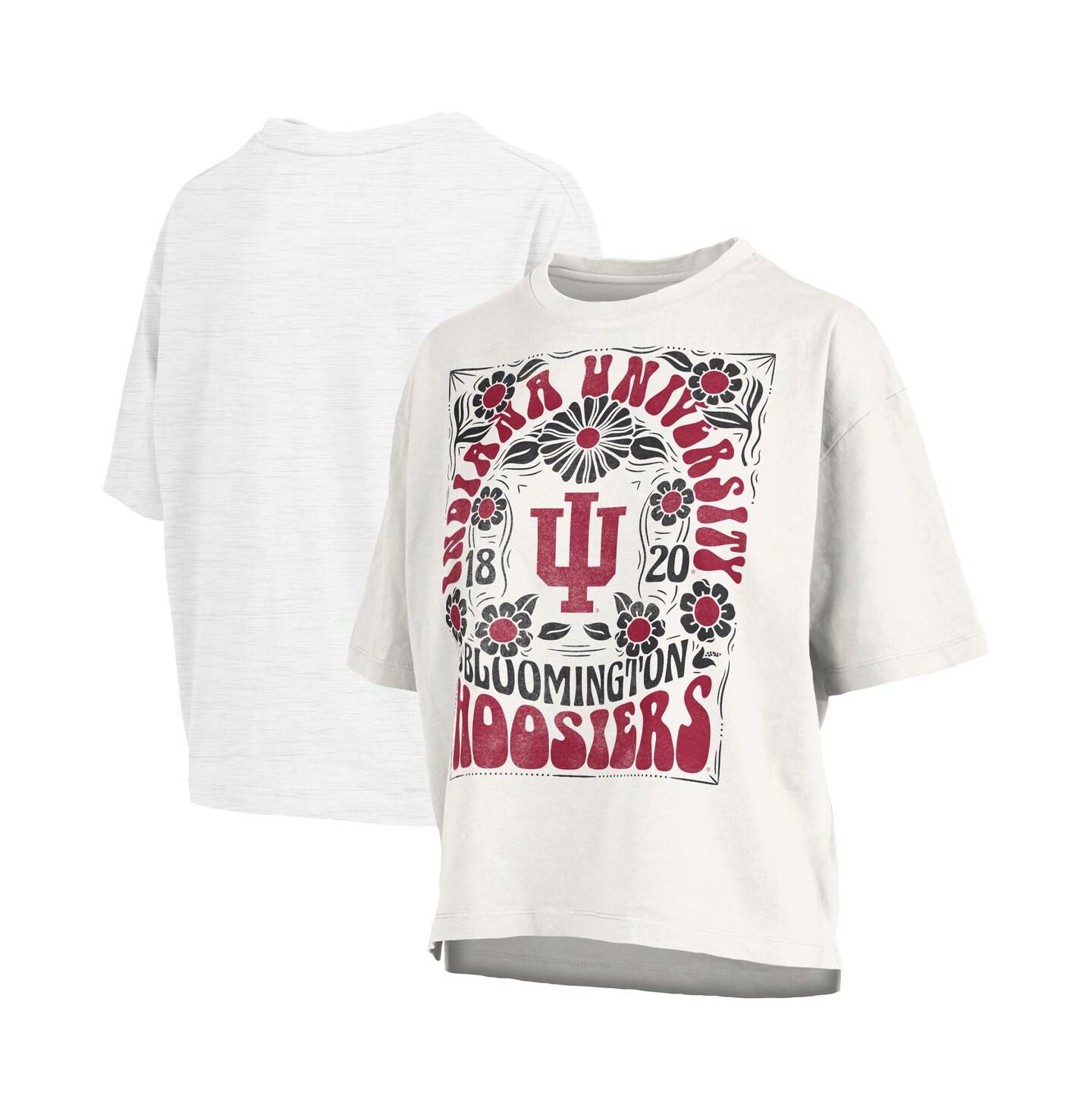 Женская футболка Pressbox White Indiana Hoosiers Harmony Oversized — фото 1