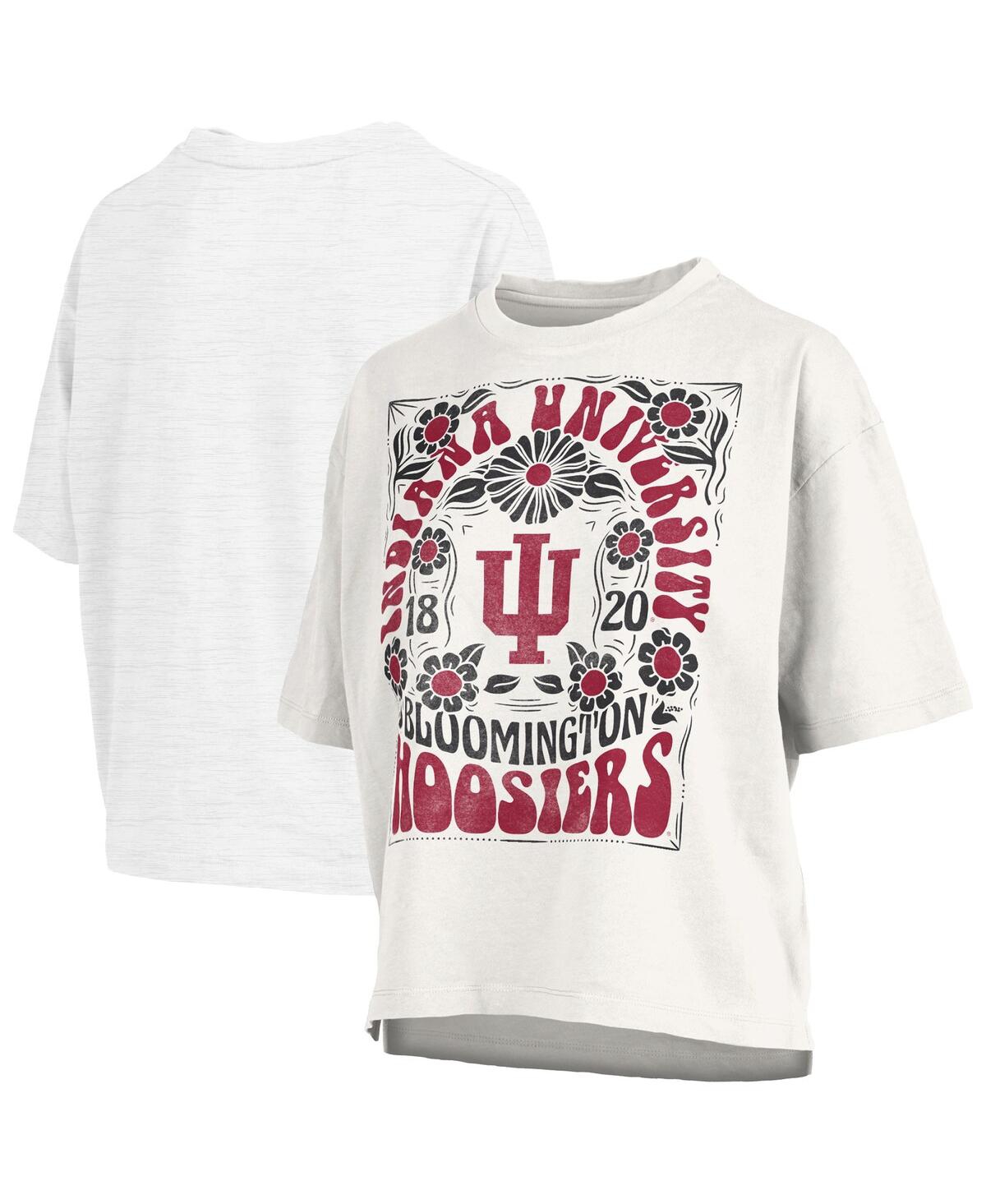 PRESSBOX WOMEN'S WHITE INDIANA HOOSIERS HARMONY OVERSIZED T-SHIRT 