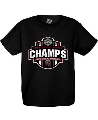Blue 84 - Big Boys and Girls Black South Carolina Gamecocks 2025 SEC Women's Basketball Conference Tournament Champions Locker Room T-Shirt