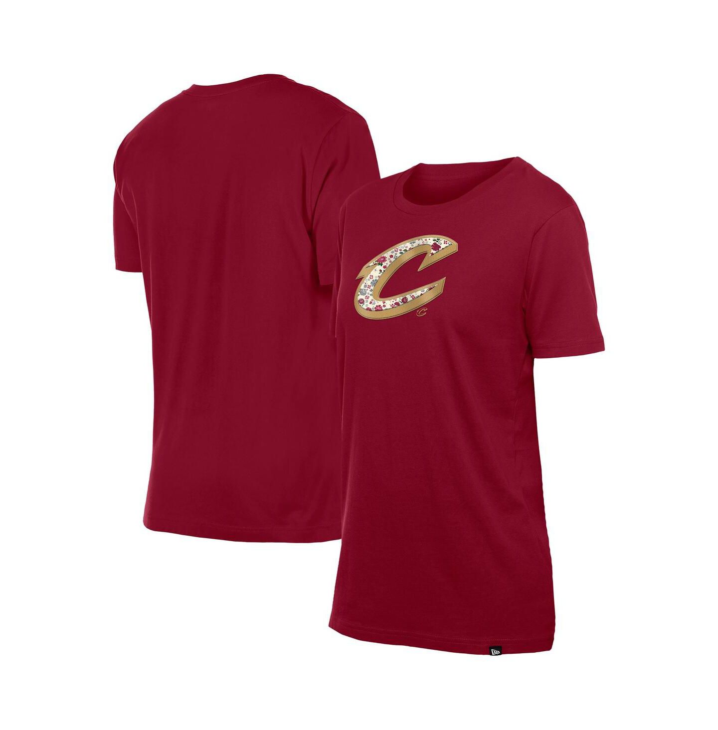 Женская футболка New Era Wine Cleveland Cavaliers Glam Game Flower — фото 1