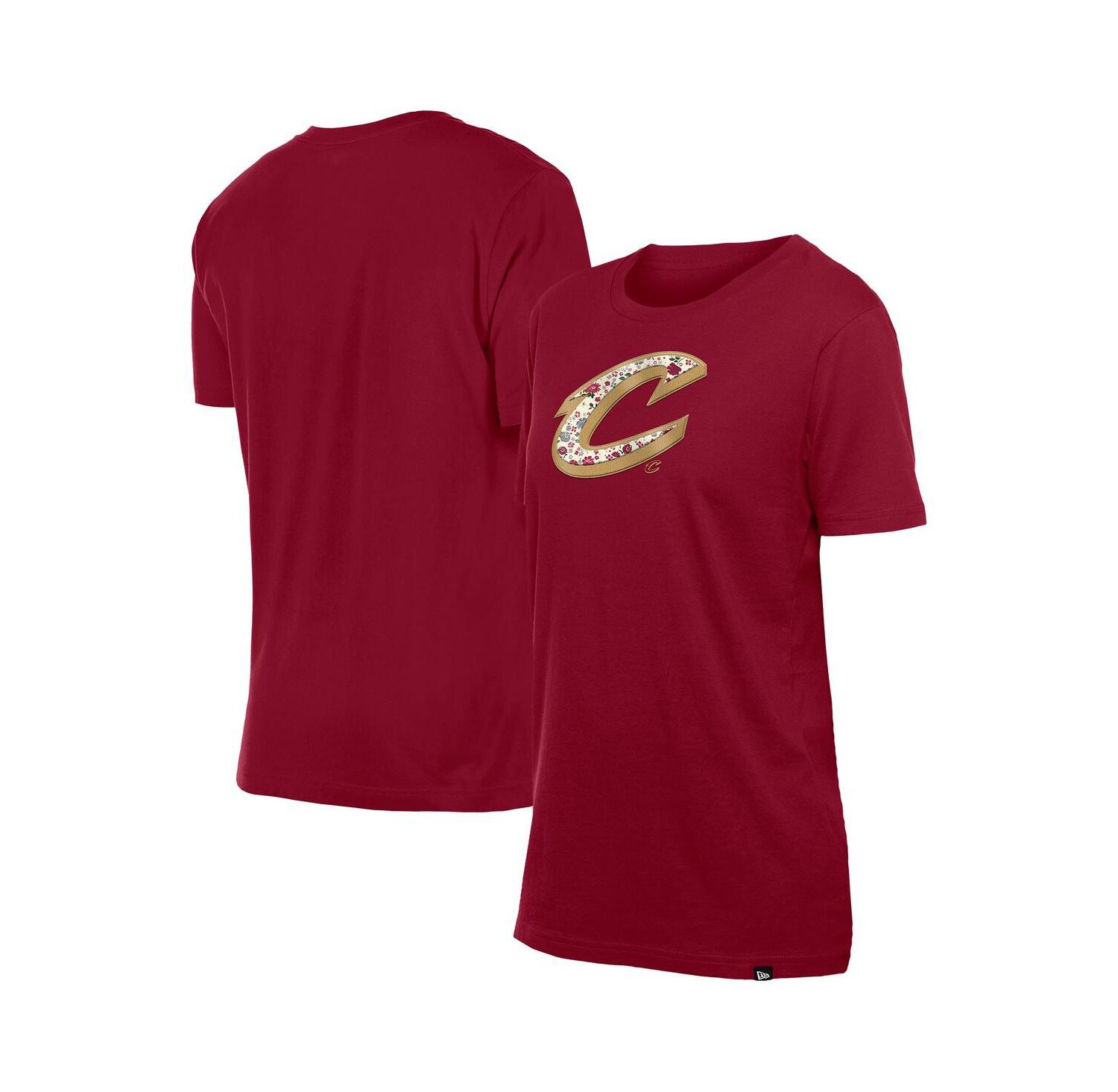 Women's Wine Cleveland Cavaliers Glam Game Flower T-Shirt