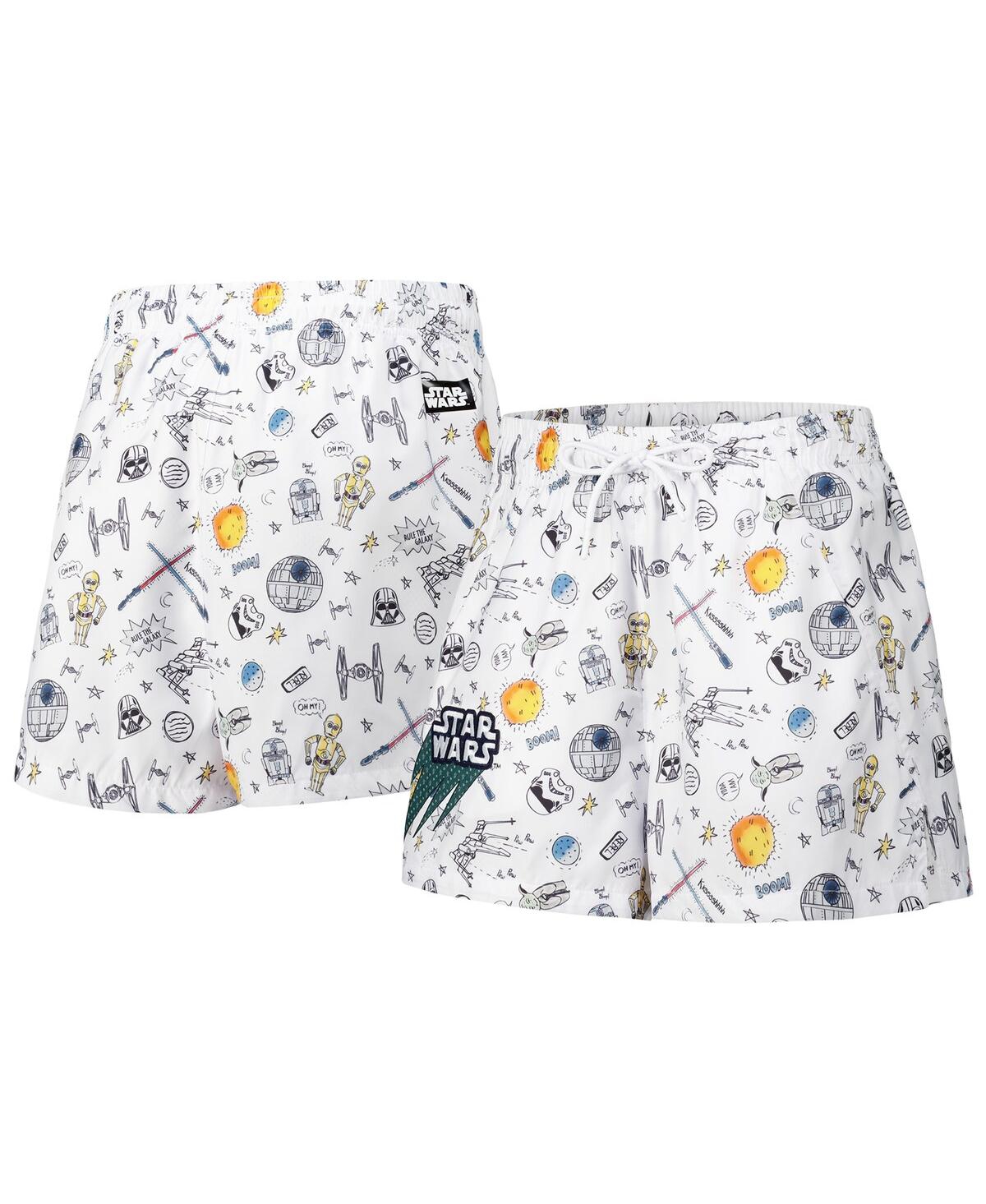 Freeze Max Women's White Star Wars Pop Art Club Shorts In White