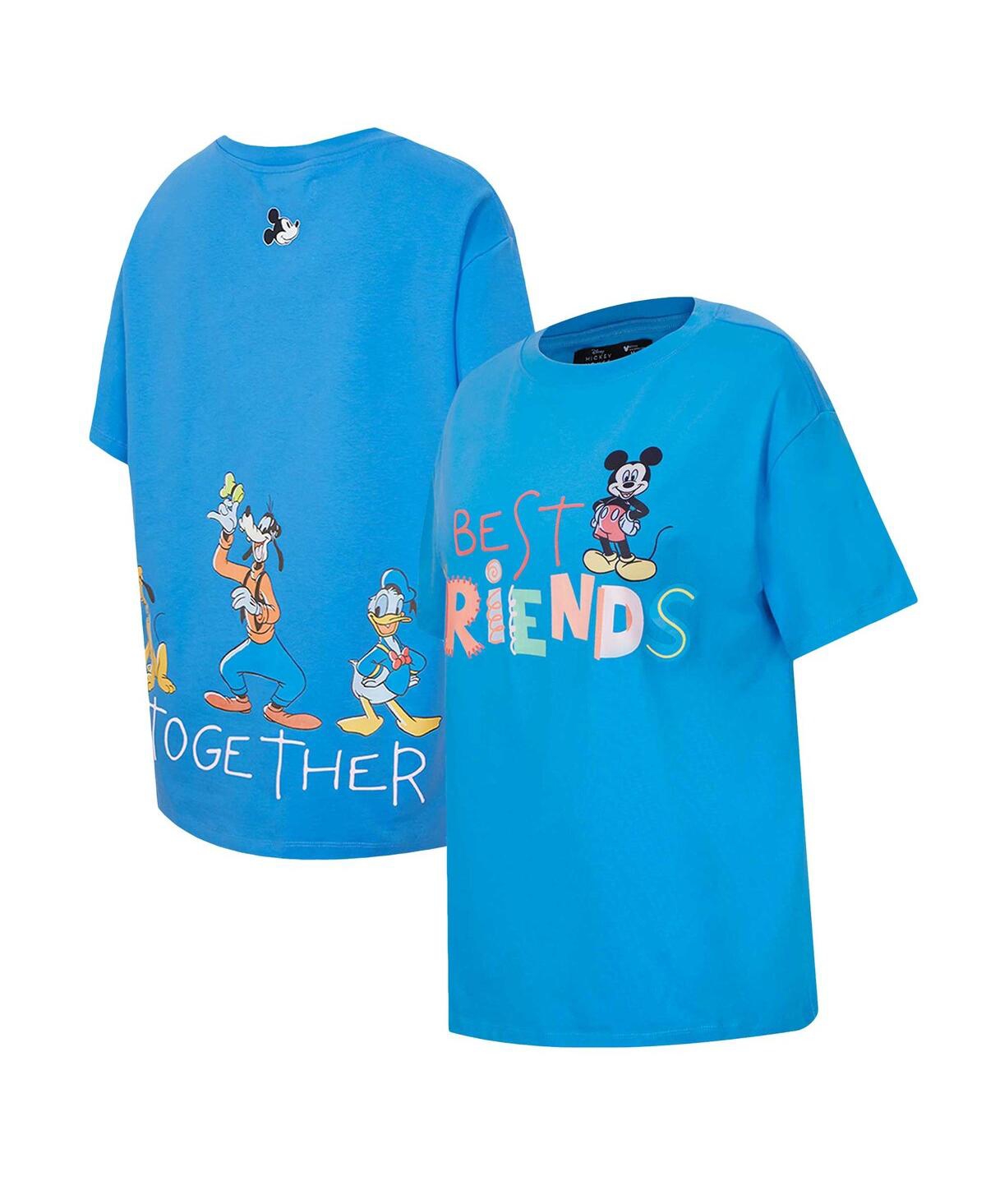 Freeze Max Women's Blue Mickey Friends Always Together Boyfriend T-shirt In Blue