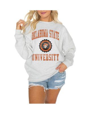 Gameday Couture - Women's Steel Oklahoma State Cowboys Good Vibes Premium Fleece Drop Shoulder Pullover Sweatshirt