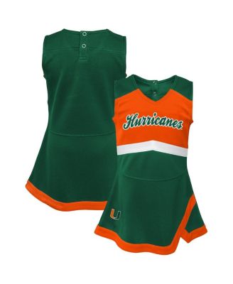 Outerstuff - Big Girls Green Miami Hurricanes Cheer Captain Jumper Dress
