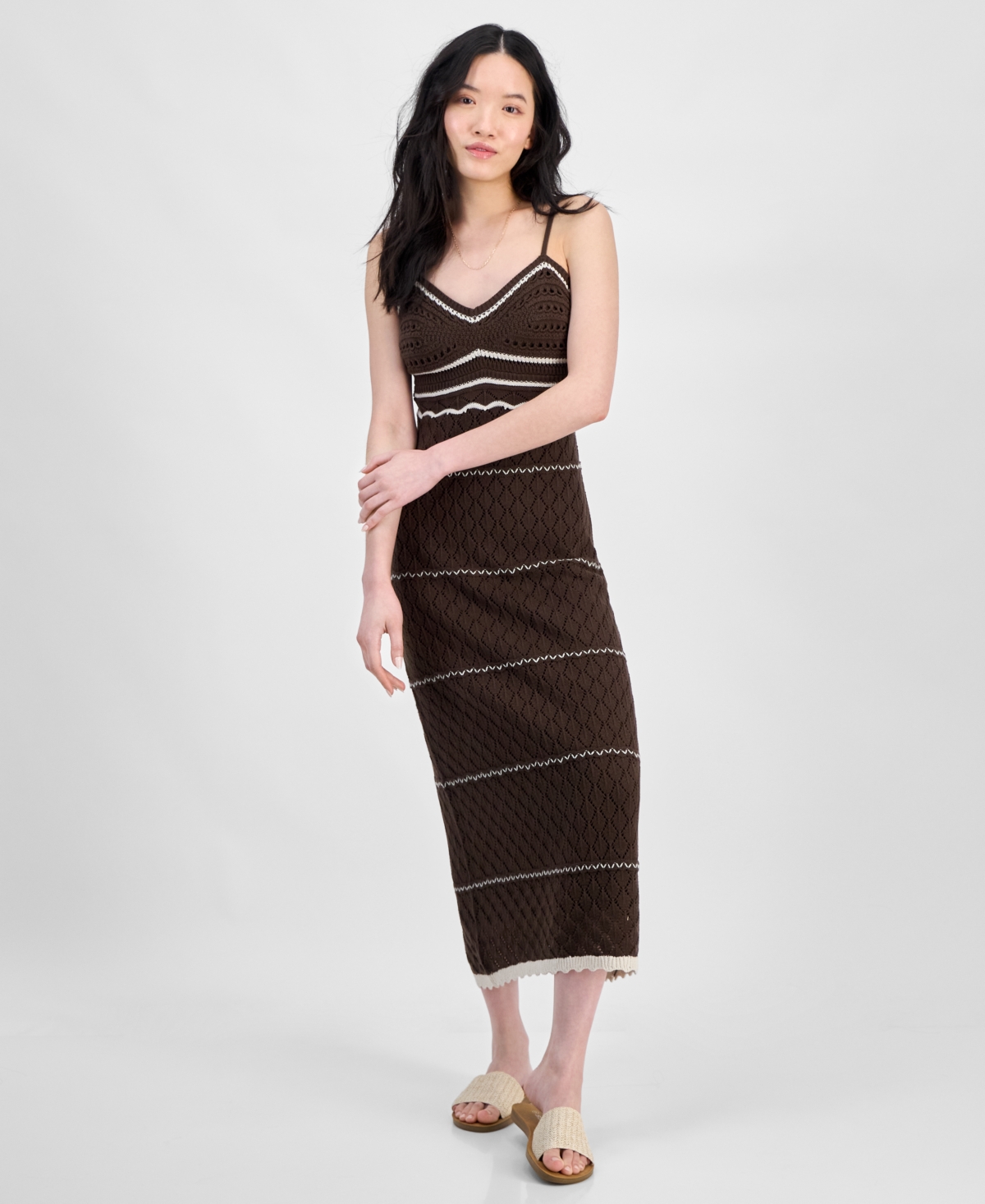 Juniors' Sleeveless Crochet Midi Dress - DEMTAS/FSI