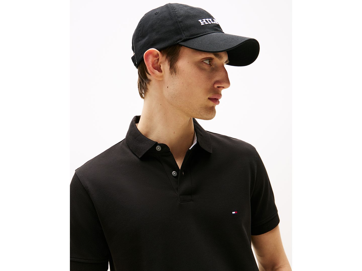 Мужское поло Tommy Hilfiger Cotton Classic-Fit 1985 Polo Shirt, цвет: Чёрный — фото 3