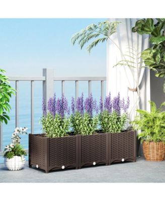 4 x 1 x 1 ft Plastic Garden Box w/Drainage Holes,