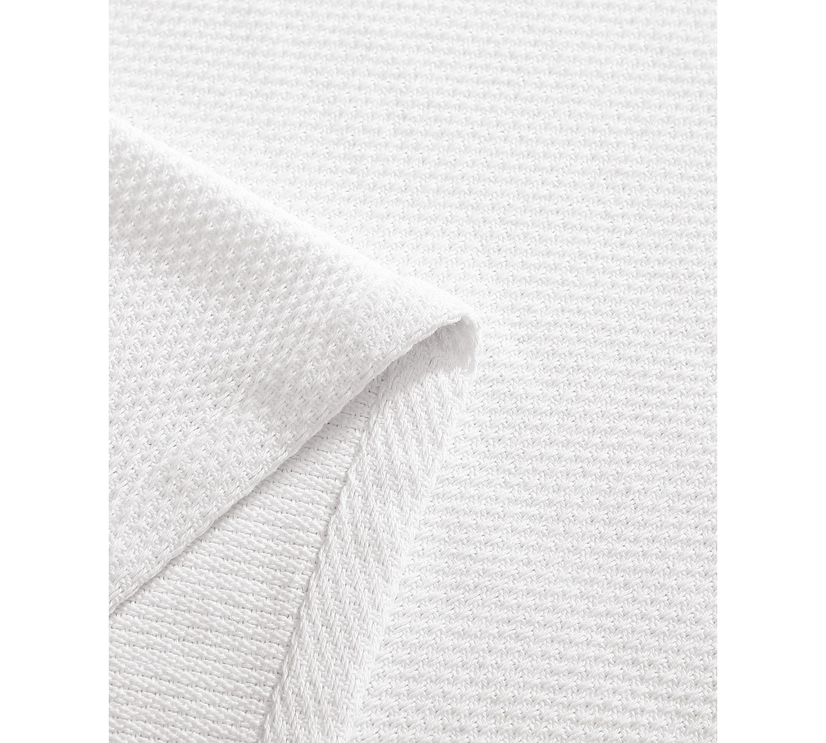 Tommy Hilfiger Solid Cotton Pique Blanket, Full/queen