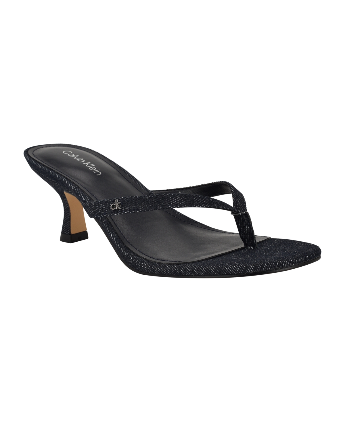 Calvin Klein Women's Opelle Tapered Kitten Heel Sandals - Dark Blue Denim