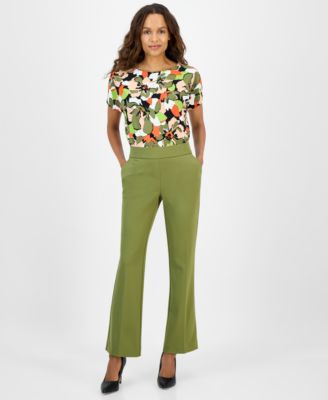 Womens Cool Crepe Mid Rise Pull On Pants Xs P Xxl