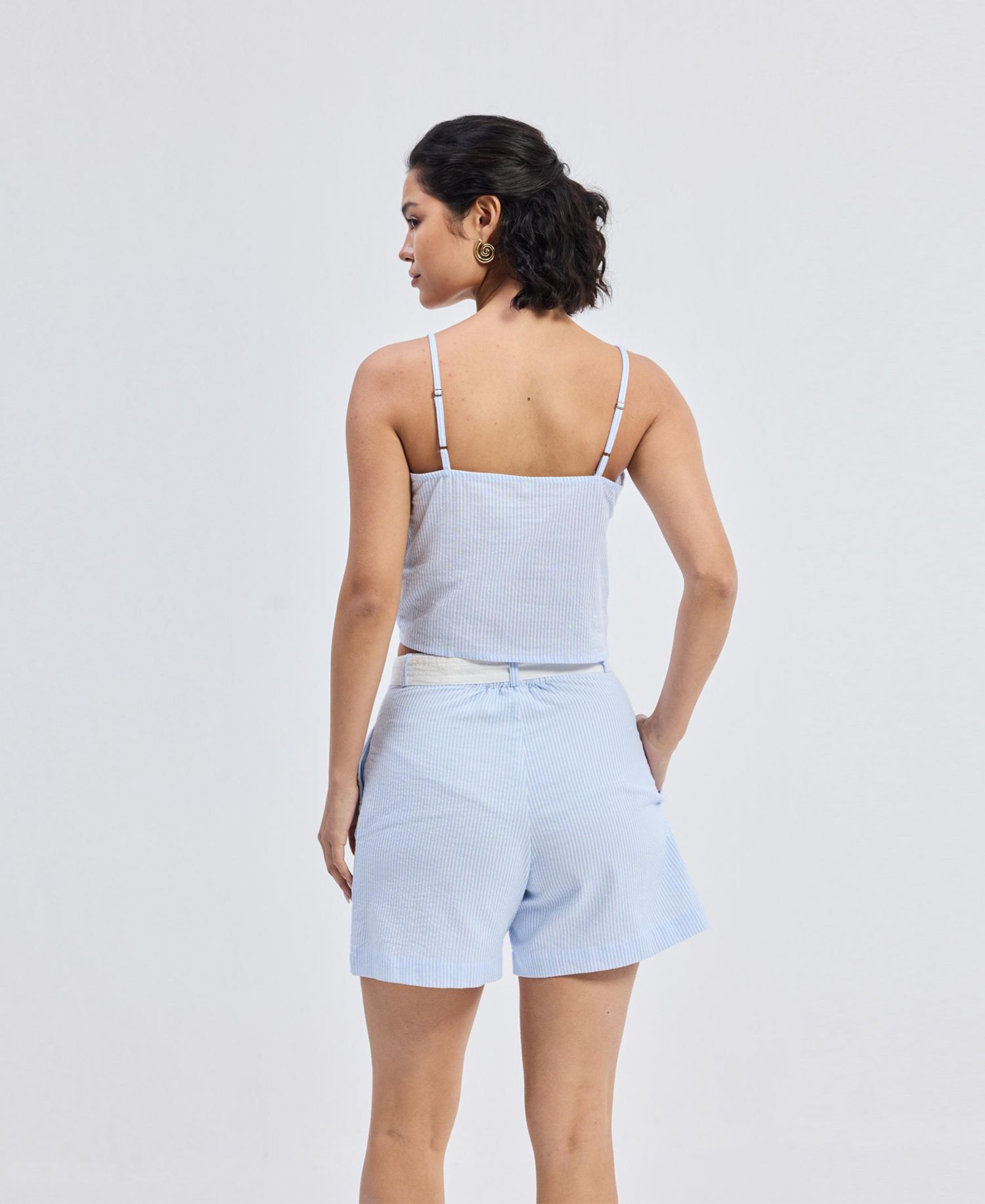Women's Regular Fit Shorts in Stripes