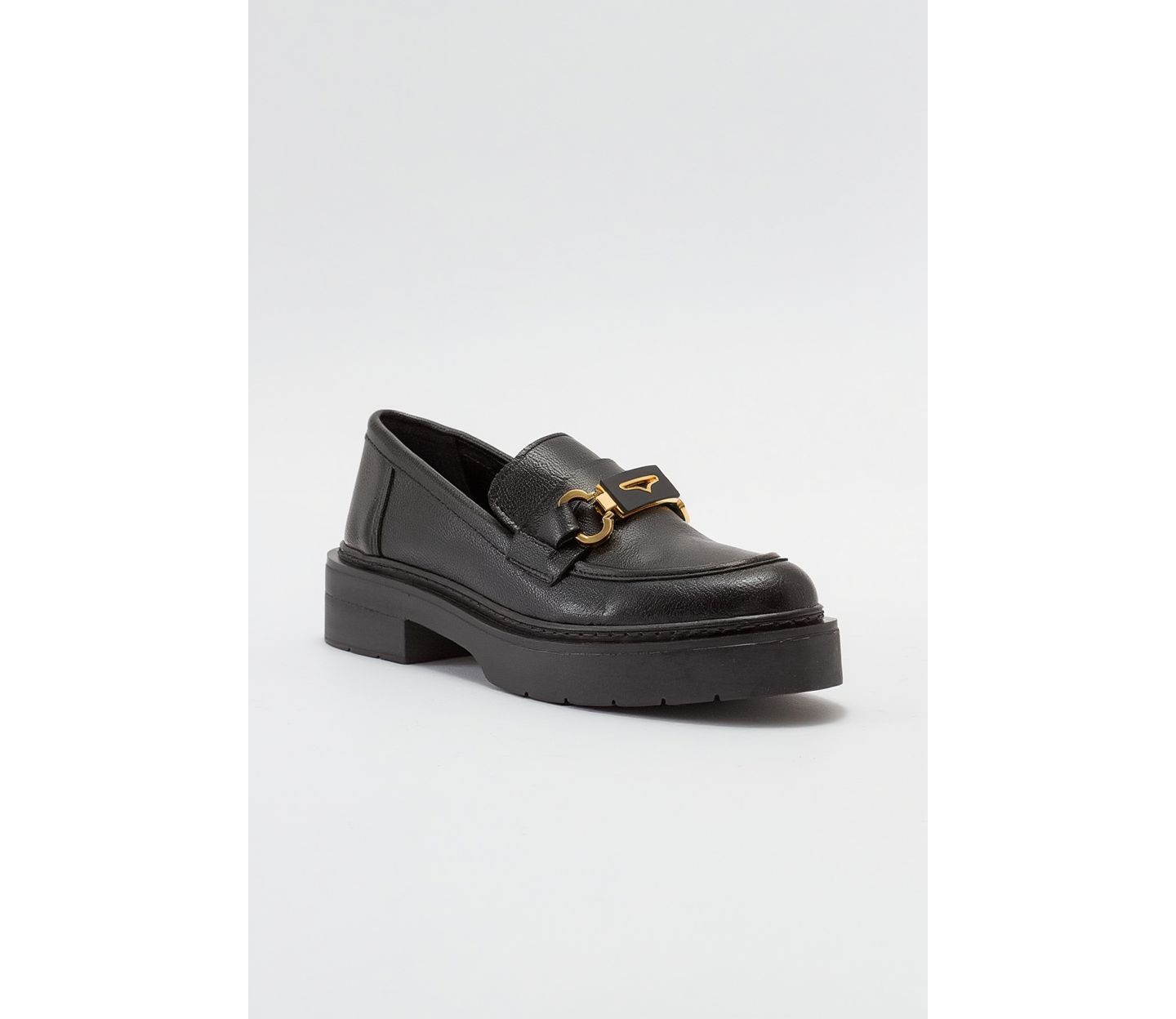 Женские лоферы Prologue Shoes Simone на платформе, цвет: Чёрная искусственная кожа — фото 1