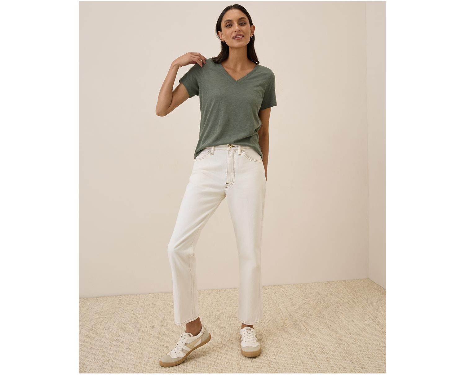 Women's Organic Cotton Featherweight Slub V-Neck Tee