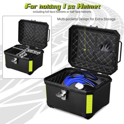 45L Universal Motorcycle Tour Tail Box Scooter Trunk Storage with Backrest Safety Lock