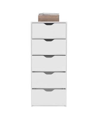 Space-Saving 5-Drawer Tall Dresser in Manufactured Wood